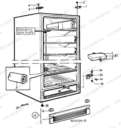 Взрыв-схема холодильника Unknown EU2700C - Схема узла C10 Cabinet