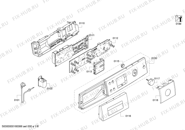 Схема №5 WAQ28475EX Avantixx 7 TitanEdition с изображением Ручка для стиральной машины Bosch 00659247