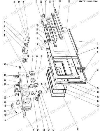 Взрыв-схема плиты (духовки) Ariston PS11BK (F007784) - Схема узла