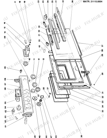 Взрыв-схема плиты (духовки) Whirlpool EH102W (F018112) - Схема узла