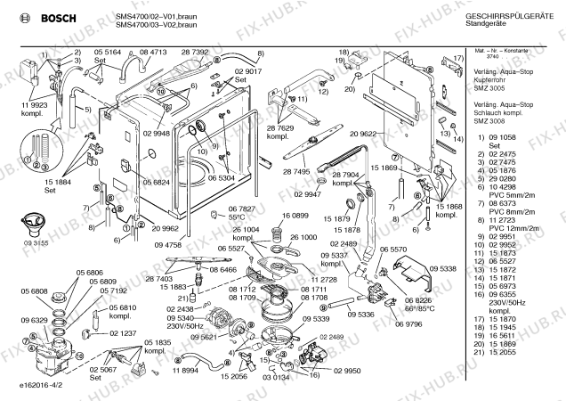 Схема №3 SMS5490 с изображением Ручка для посудомойки Bosch 00152010