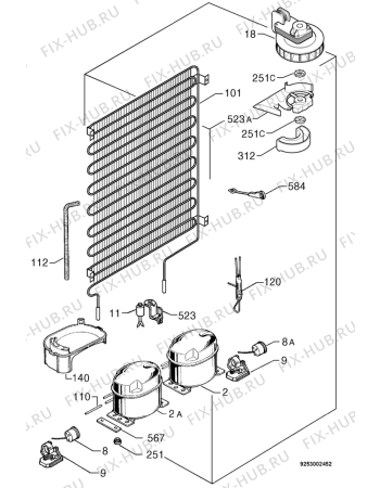 Взрыв-схема холодильника Zanussi ZI922/9DAC - Схема узла Cooling system 017