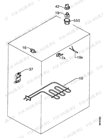 Взрыв-схема плиты (духовки) Zanussi ZC603GE - Схема узла Electrical equipment