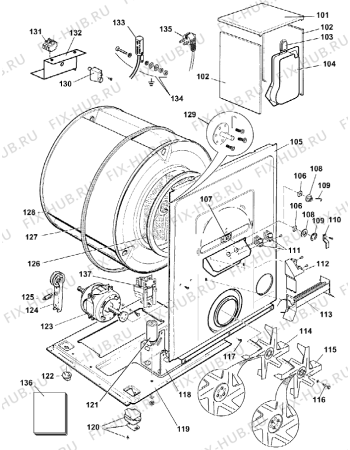 Взрыв-схема стиральной машины Gorenje 496R   -Utlufting (900004571, ELTO  5KG DRYER (EXP)) - Схема узла 02