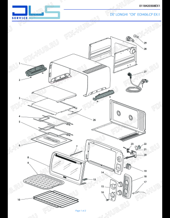 Схема №1 DISTINTA EOI406.W с изображением Термостат для духового шкафа DELONGHI 5211810811