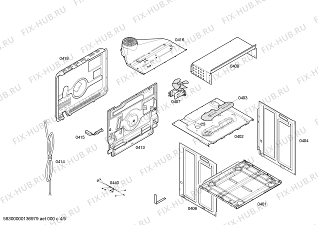 Взрыв-схема плиты (духовки) Siemens HB20AB550E - Схема узла 04