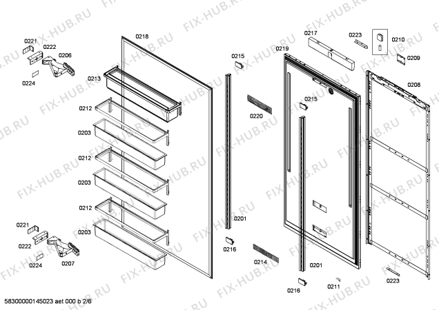 Схема №6 FIN30MIIL1 F 1811 VI с изображением Монтажный набор для холодильника Bosch 00669984