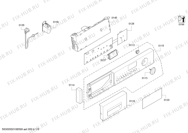 Схема №4 W5440X0EE 7 kg Aqua Stop с изображением Панель управления для стиралки Bosch 00790810