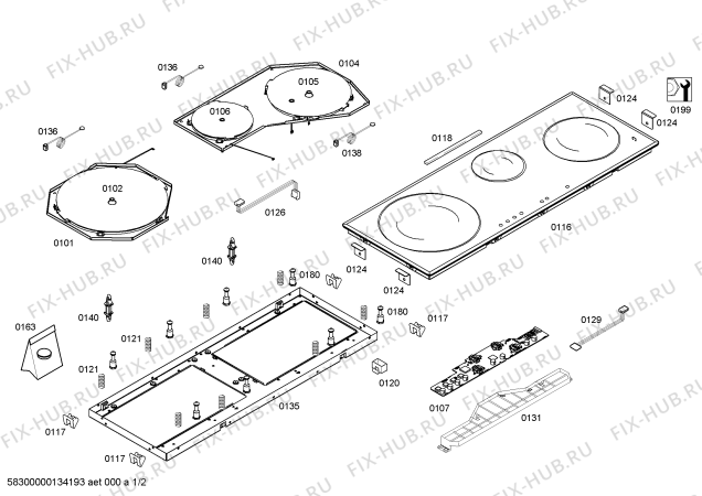 Схема №2 3EB997LQ IH6.1 - Standard с изображением Рамка для электропечи Siemens 00684028