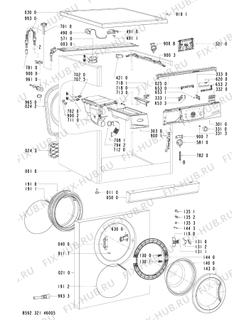 Схема №2 AWO/D 4312/P с изображением Обшивка для стиральной машины Whirlpool 481245217836