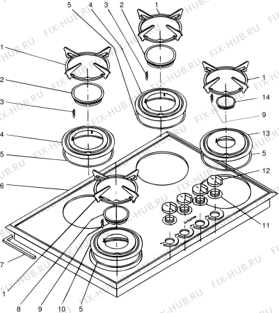 Взрыв-схема плиты (духовки) SCHOLTES TL750GSCEFR (F012989) - Схема узла
