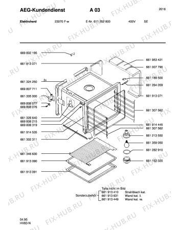Схема №7 23070F-W S 400V с изображением Запчасть для плиты (духовки) Aeg 8996699076809