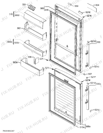 Взрыв-схема холодильника Electrolux EN93458MW - Схема узла Door 003
