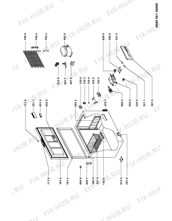 Схема №1 AFG 096/G с изображением Накопитель для холодильника Whirlpool 481951148548