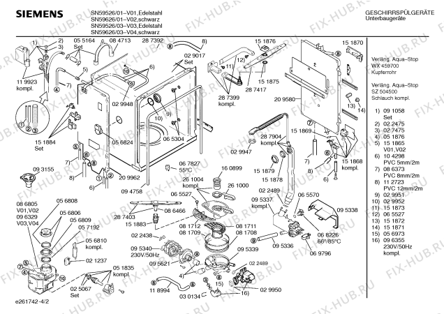 Схема №4 SN59626 с изображением Панель для электропосудомоечной машины Siemens 00287577