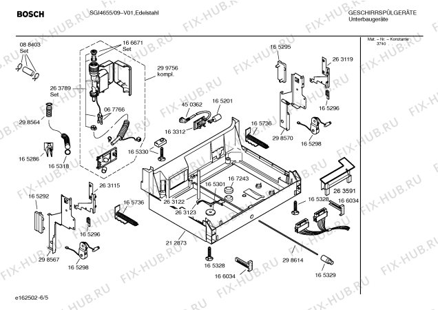 Взрыв-схема посудомоечной машины Bosch SGI4655 Silence comfort - Схема узла 05