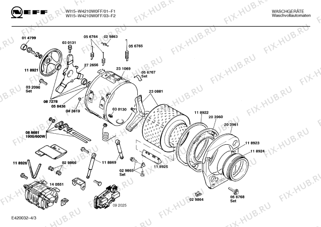 Взрыв-схема стиральной машины Neff W4210W0FF WI15 - Схема узла 03
