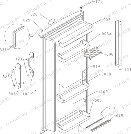 Взрыв-схема холодильника Gorenje R4091AW (434060, HS1426) - Схема узла 02