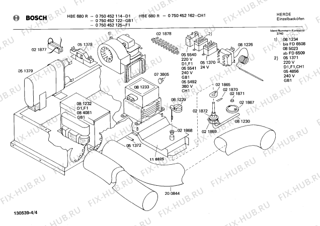 Взрыв-схема плиты (духовки) Bosch 0750452125 HBE680R - Схема узла 04