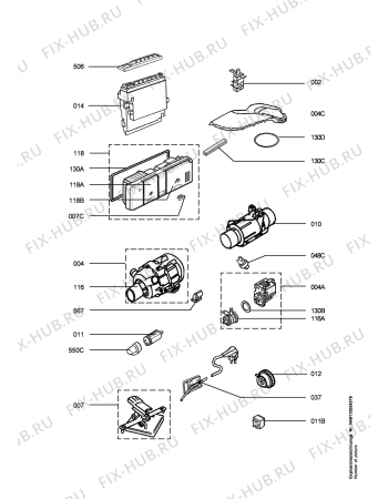 Взрыв-схема посудомоечной машины Privileg PRO68460VI,10664 - Схема узла Electrical equipment 268