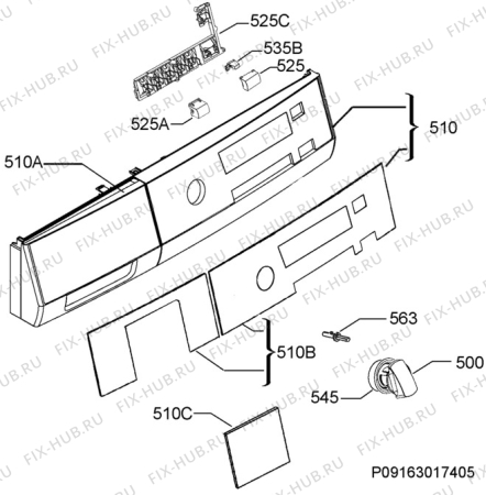 Взрыв-схема сушильной машины Aeg Electrolux TN85470R - Схема узла Command panel 037
