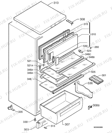 Взрыв-схема холодильника Arthurmartinelux AR7690C - Схема узла Housing 001