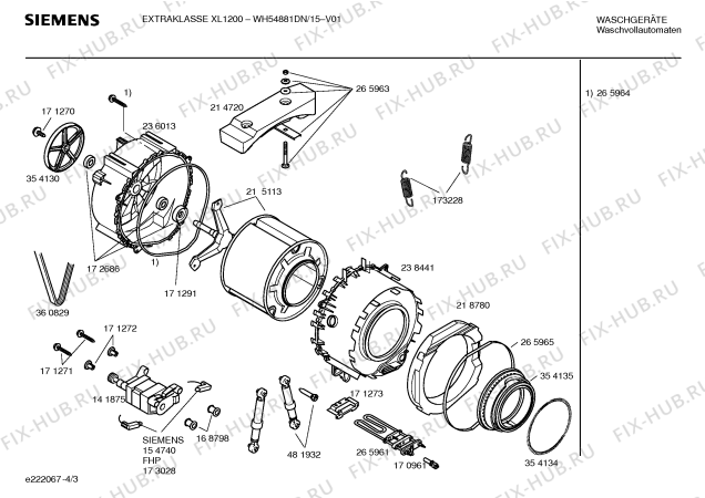 Схема №4 WH54881DN EXTRAKLASSE XL 1200 с изображением Таблица программ для стиралки Siemens 00584542