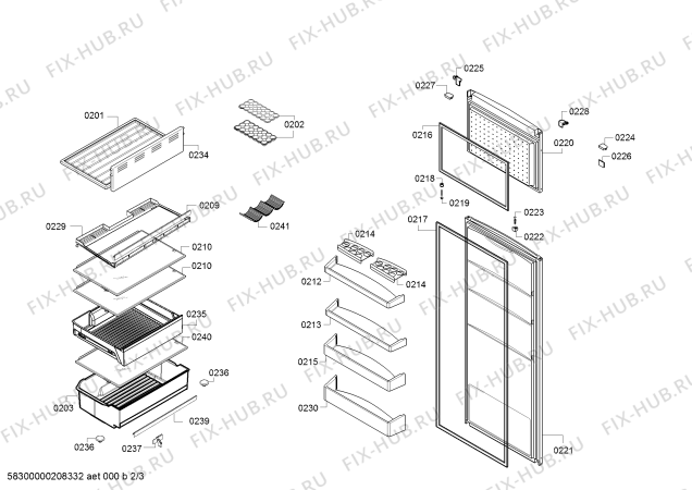 Схема №3 BD2042W2NN с изображением Дверь для холодильника Bosch 00711889