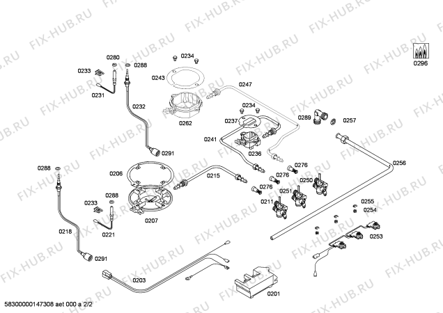 Схема №2 PPC626B20E ENC.PPC626B20E T60F 2G+1W BOSCH с изображением Варочная панель для плиты (духовки) Bosch 00685244