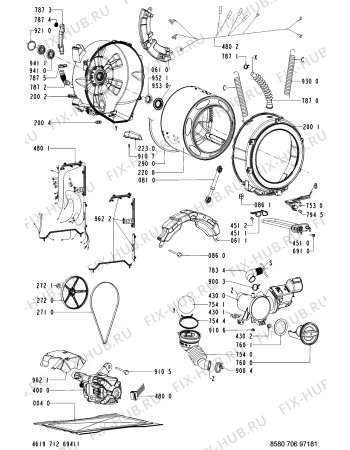 Схема №2 712 WT/WT с изображением Кнопка, ручка переключения для стиралки Whirlpool 481241029178