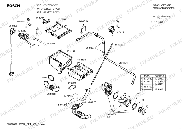 Схема №3 WFL1662BZ Maxx WFL1662 с изображением Инструкция по эксплуатации для стиралки Bosch 00598368