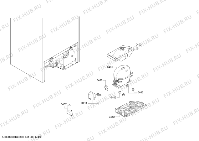 Схема №3 KI1212F30 с изображением Дверь для холодильника Bosch 00772272