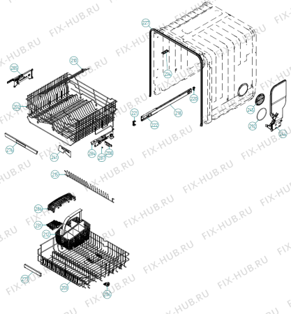 Взрыв-схема посудомоечной машины Gorenje VA9611PT XXL NL   -VA9611PTUU-A01 (900001385, DW70.3) - Схема узла 02