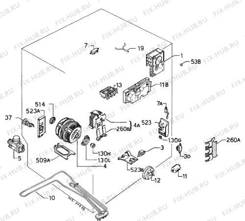 Взрыв-схема посудомоечной машины Zanussi ID4718W - Схема узла Electrical equipment 268