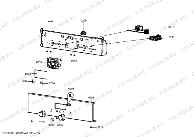 Схема №7 HB5305Z1C с изображением Дисплей для плиты (духовки) Siemens 00616574