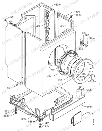 Взрыв-схема стиральной машины Aeg 1261T - Схема узла Cabinet + armatures