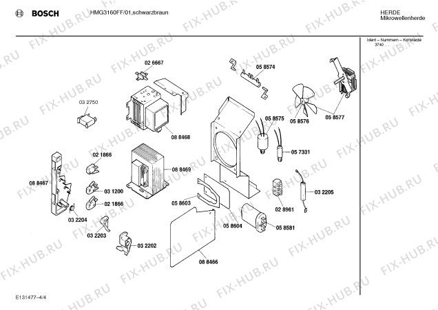 Схема №4 HMG3662NL с изображением Планка для микроволновки Bosch 00282489