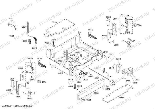 Схема №5 SL84A305UC hydroSensor с изображением Внешняя дверь для посудомойки Siemens 00471891