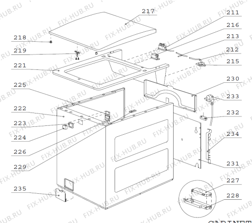 Взрыв-схема стиральной машины Gorenje Compact 2200W421A03A FI   -White compact (183403, W421A03A) - Схема узла 02