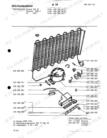 Взрыв-схема холодильника Aeg ARCTIS 235 GT - Схема узла Section1