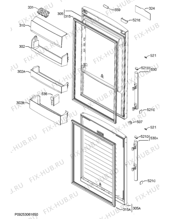 Взрыв-схема холодильника Electrolux EN3488MOH - Схема узла Door 003