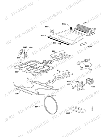 Взрыв-схема плиты (духовки) Therma BOK G.2 ZR WS - Схема узла Functional parts