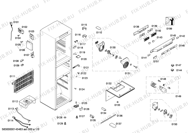 Схема №3 KGF22660TI с изображением Дверь для холодильника Bosch 00710379