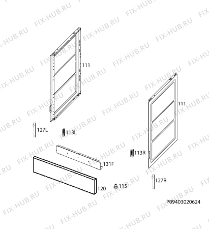 Взрыв-схема плиты (духовки) Electrolux EKC64900OW - Схема узла Housing 001