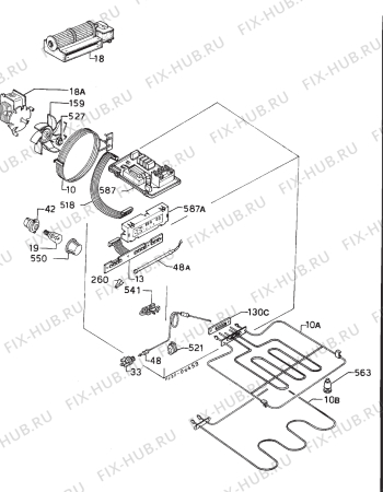 Взрыв-схема плиты (духовки) Zanussi ZBS703BL - Схема узла Electrical equipment 268