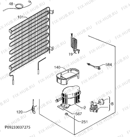 Взрыв-схема холодильника Aeg SKS78800F1 - Схема узла Cooling system 017