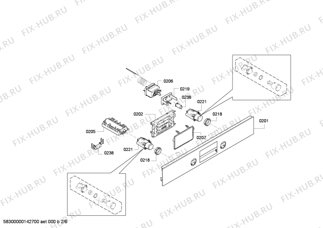 Схема №4 HBA43B260B с изображением Панель управления для духового шкафа Bosch 00675714