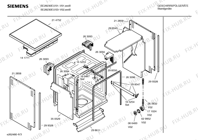 Схема №4 SE28230EU с изображением Панель управления для посудомоечной машины Siemens 00358197