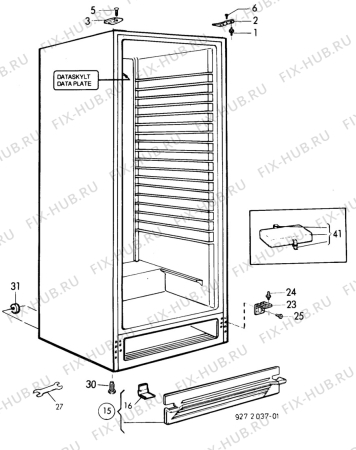 Взрыв-схема холодильника Privileg P3947 - Схема узла C10 Cabinet