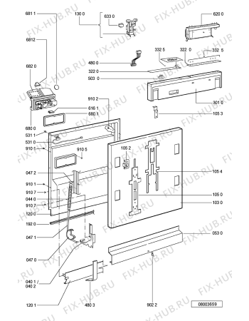 Схема №2 ADG 9966/1 M с изображением Обшивка для посудомоечной машины Whirlpool 481245372421